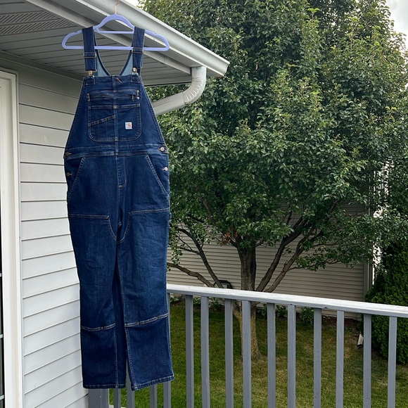 Carhartt Rugged Flex denim double front bib overalls - Picture 1 of 17